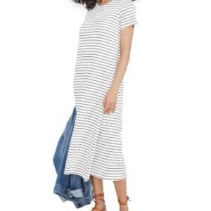 Hatch The Easy Going Maternity and Nursing T-shirt Cream and Black Striped Dress